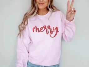 Merry Sweatshirt-Light Pink