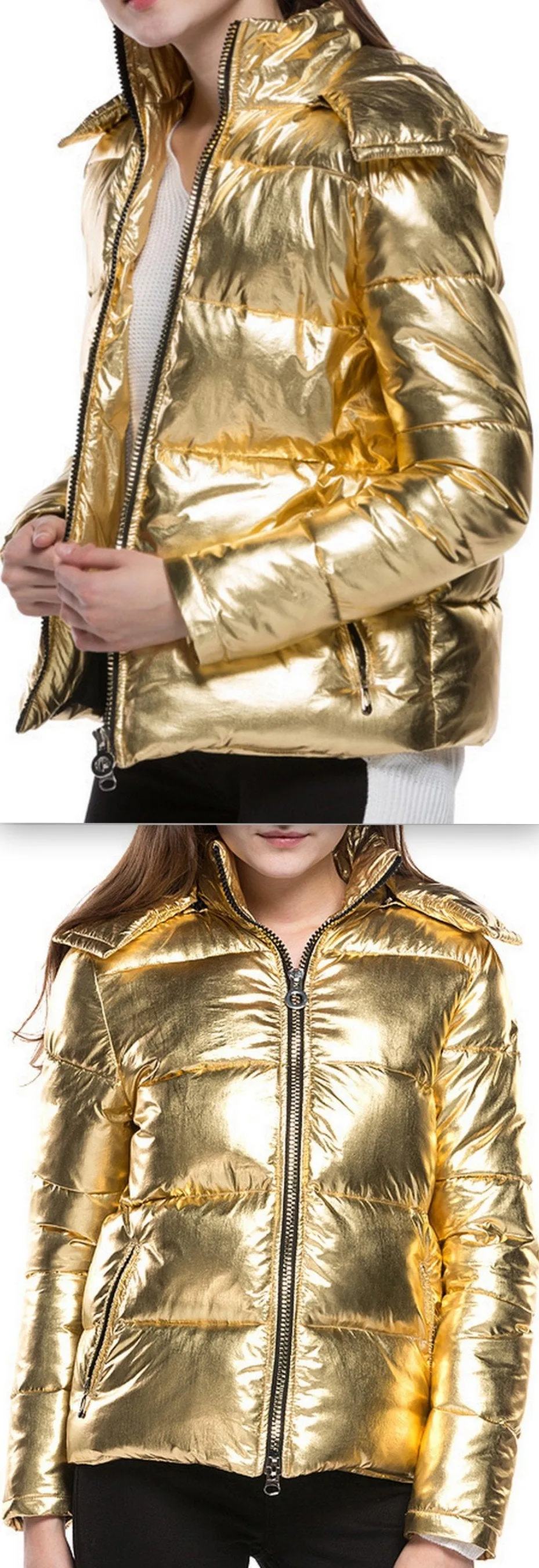 Metallic Puffer Jacket