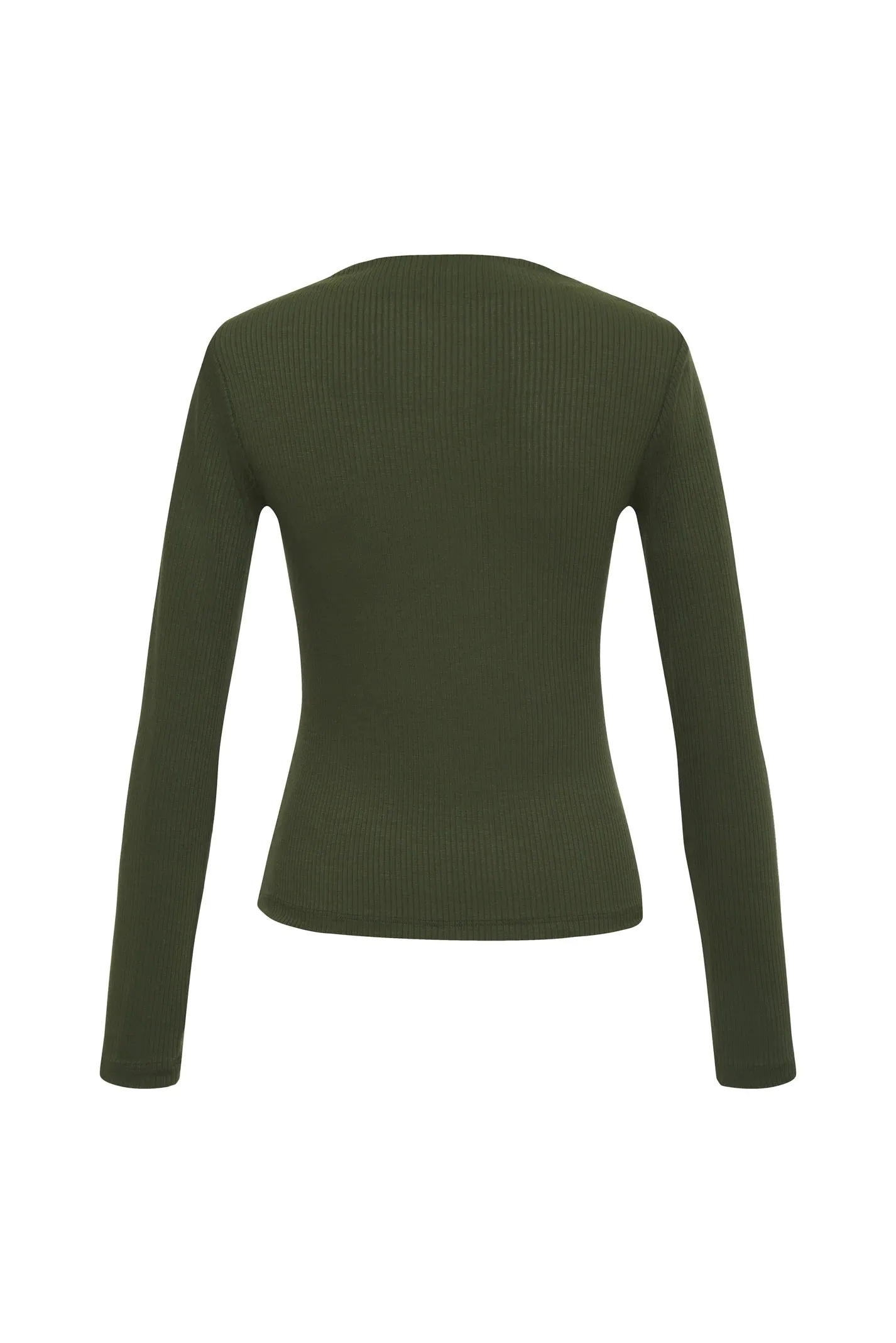 Olive Ruched Top