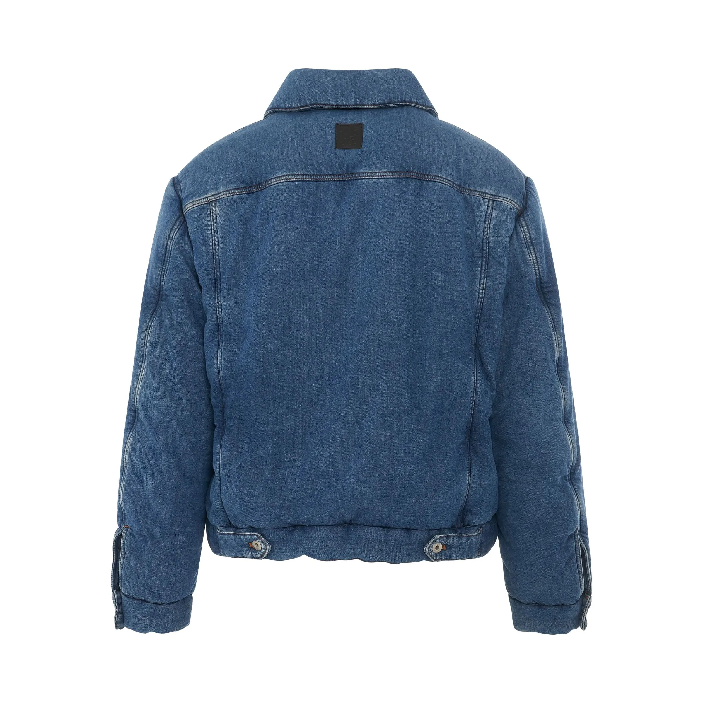 Padded Denim Jacket in Indigo Blue