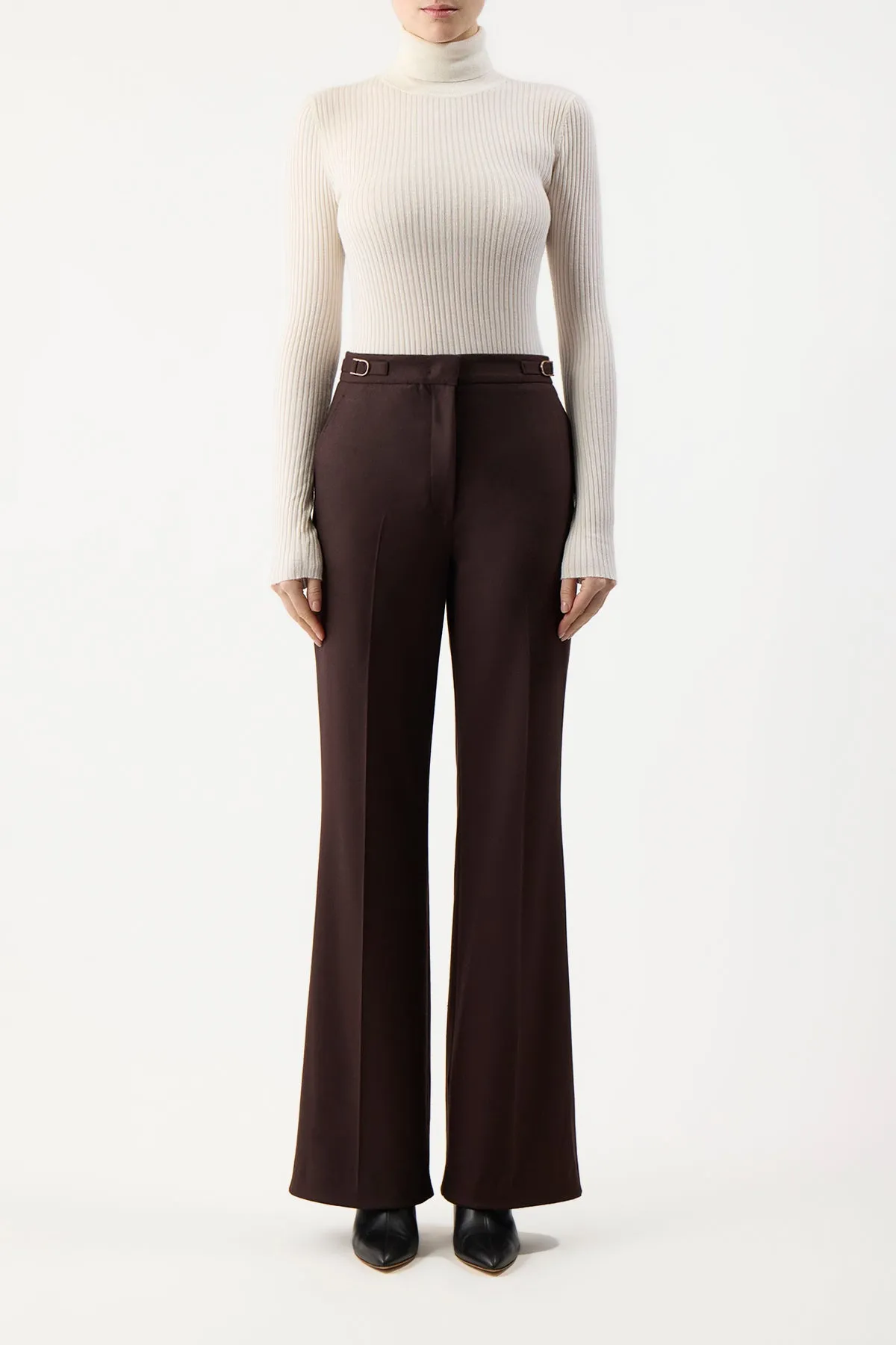 Peppe Knit Turtleneck in Ivory Cashmere Silk