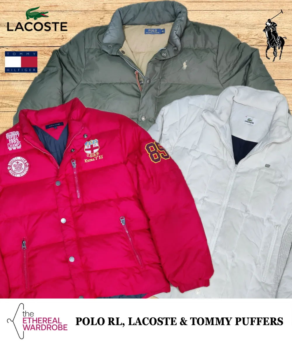 Polo RL, Lacoste and Tommy Puffer Jackets 10pcs