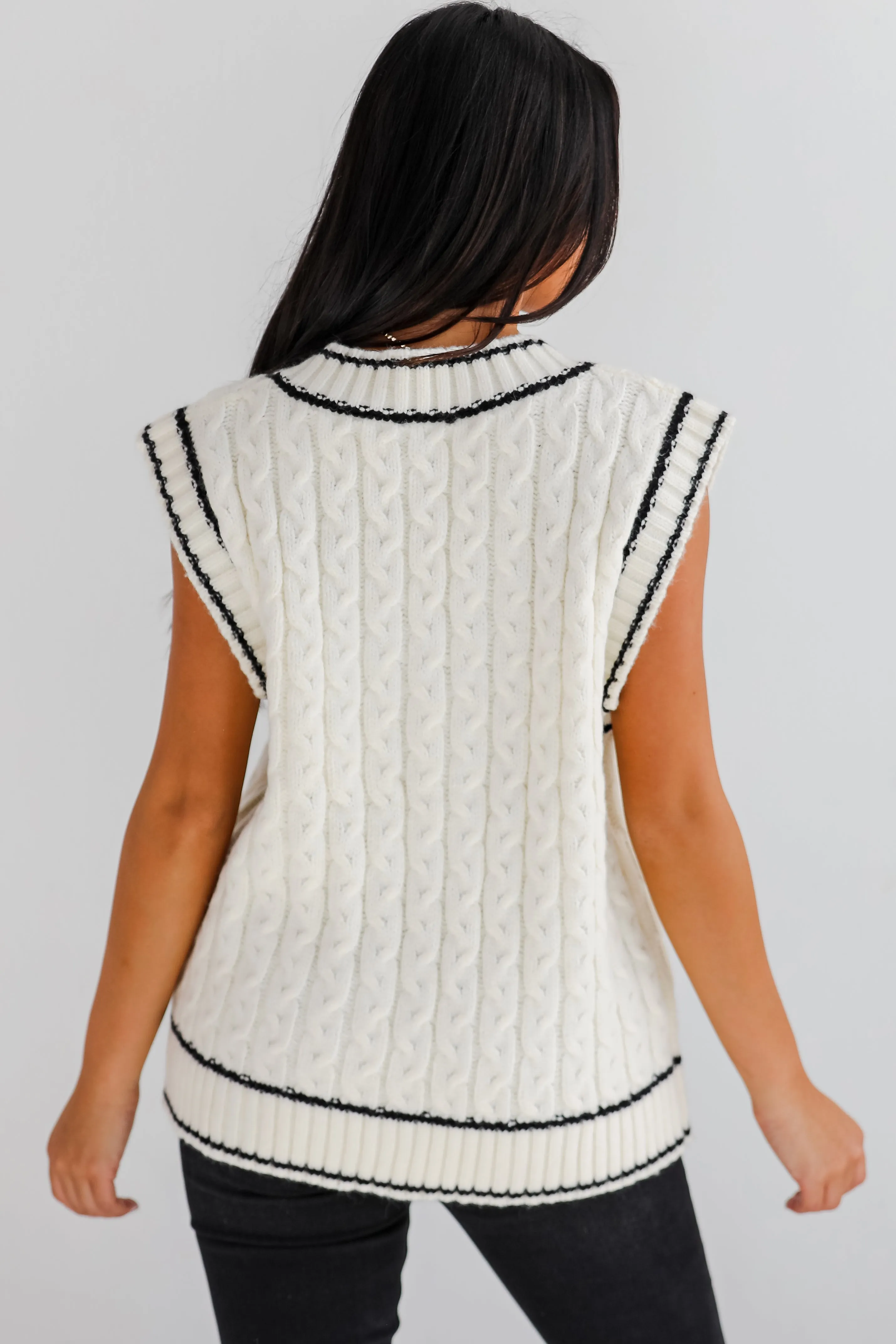 Posh Scholar Cable Knit Sweater Vest