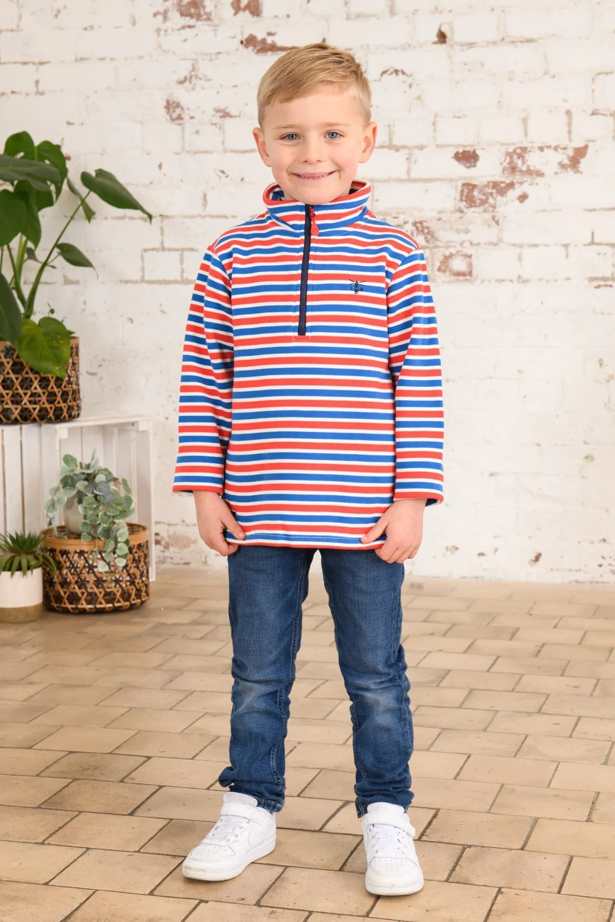 Riley Sweatshirt - Blue Red Stripe