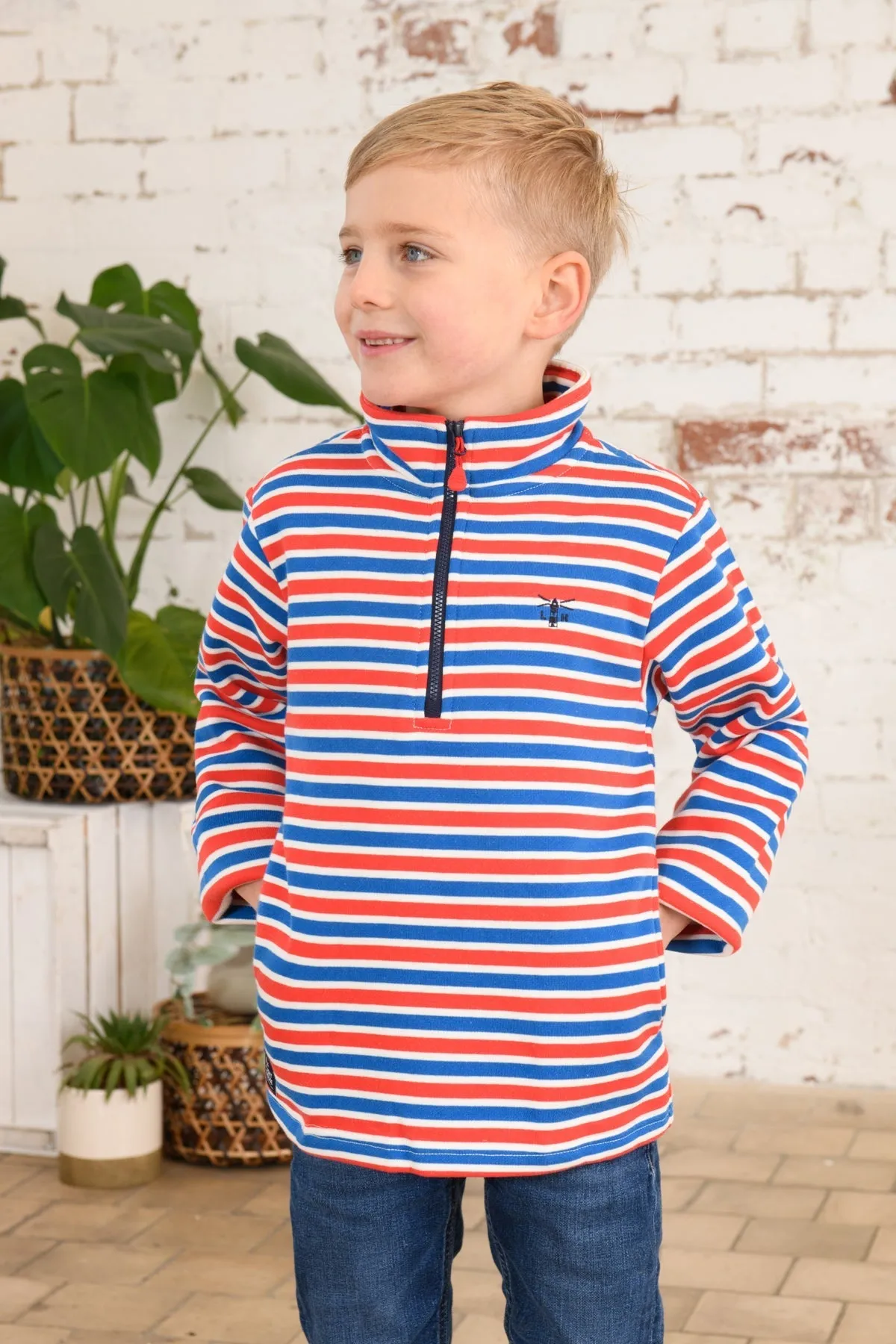 Riley Sweatshirt - Blue Red Stripe