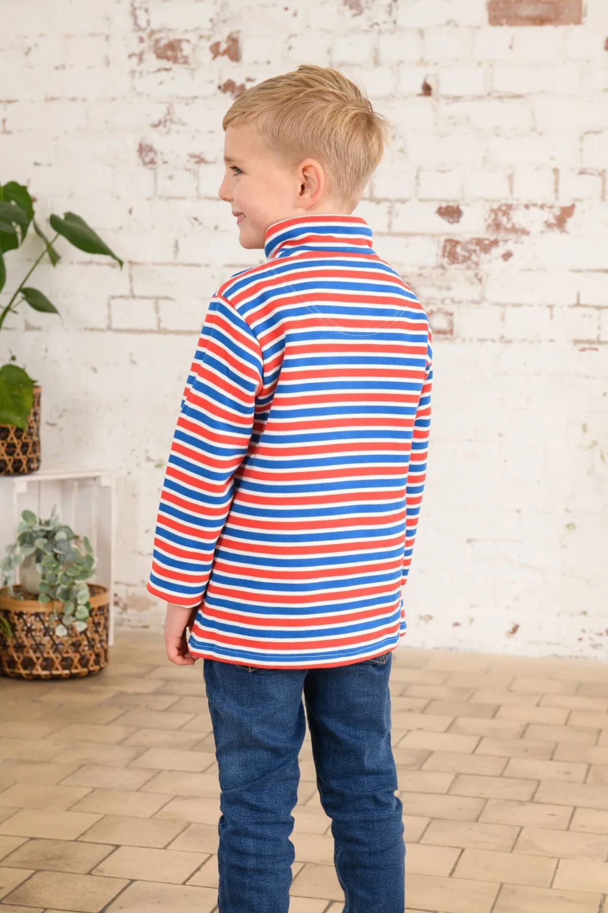 Riley Sweatshirt - Blue Red Stripe