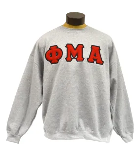 Sewn-On Felt Greek Letter Sweatshirt, Sport Gray