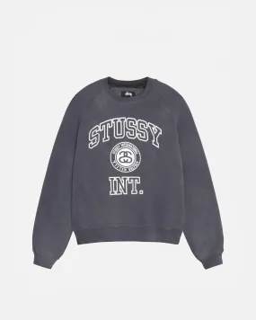 Stüssy Overlock Varsity Raglan Crew: Washed Black