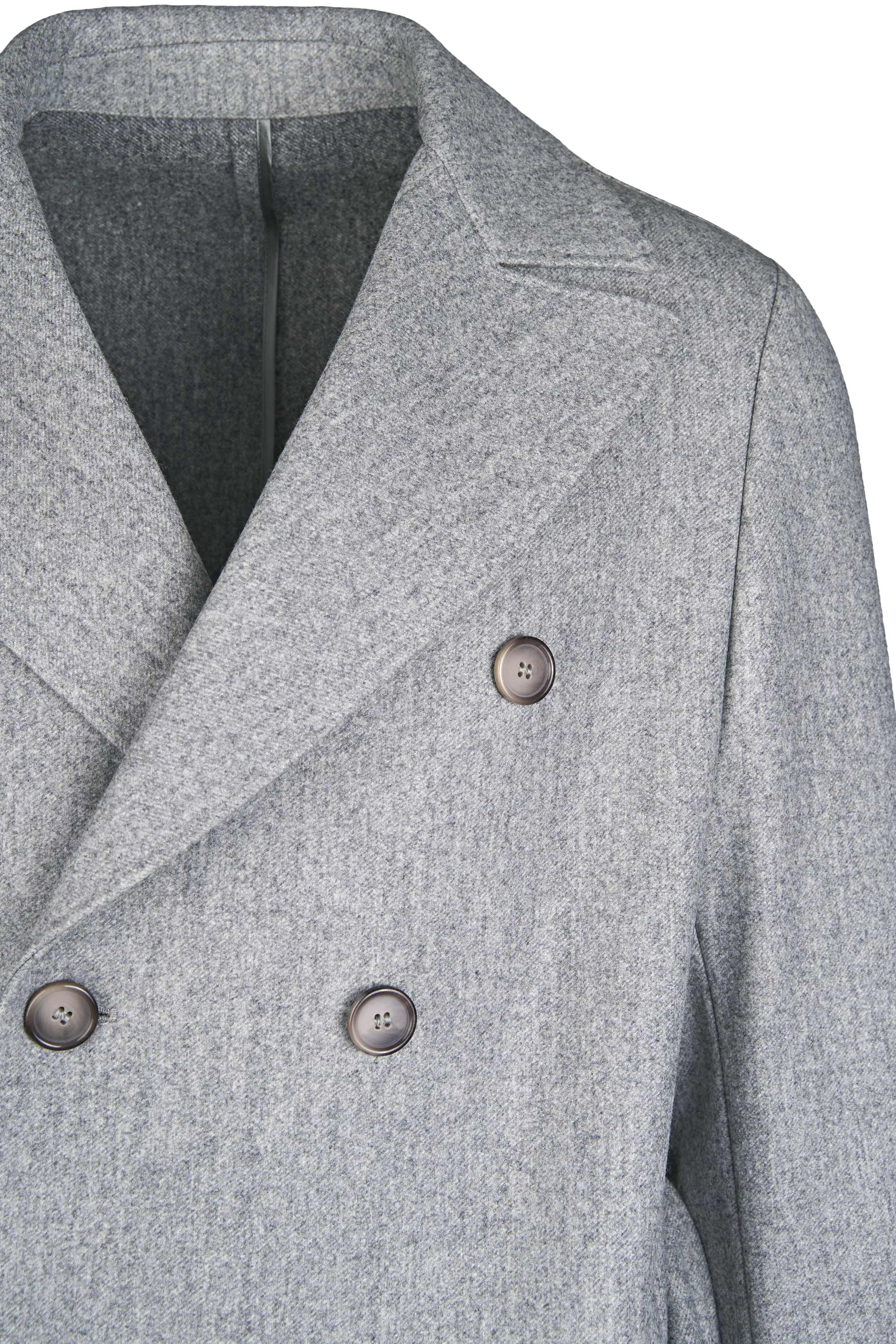 Unlined Double-Breasted Merino Wool Trench Coat