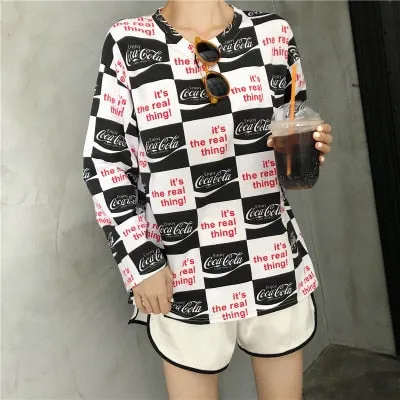 VenusFox Women cartoon print Oversized Graphic Casual Boyfriend T-Shirts