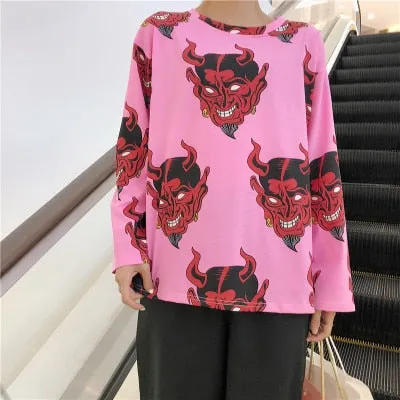 VenusFox Women cartoon print Oversized Graphic Casual Boyfriend T-Shirts