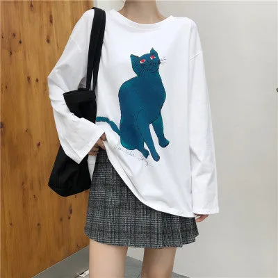 VenusFox Women cartoon print Oversized Graphic Casual Boyfriend T-Shirts