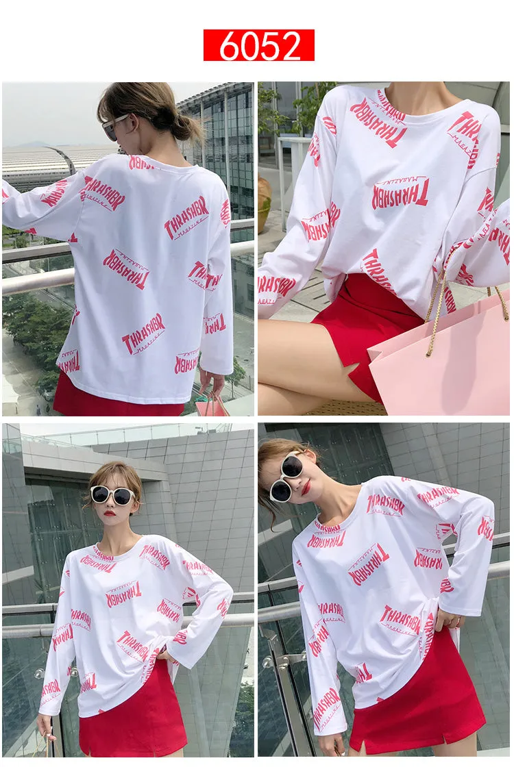 VenusFox Women cartoon print Oversized Graphic Casual Boyfriend T-Shirts