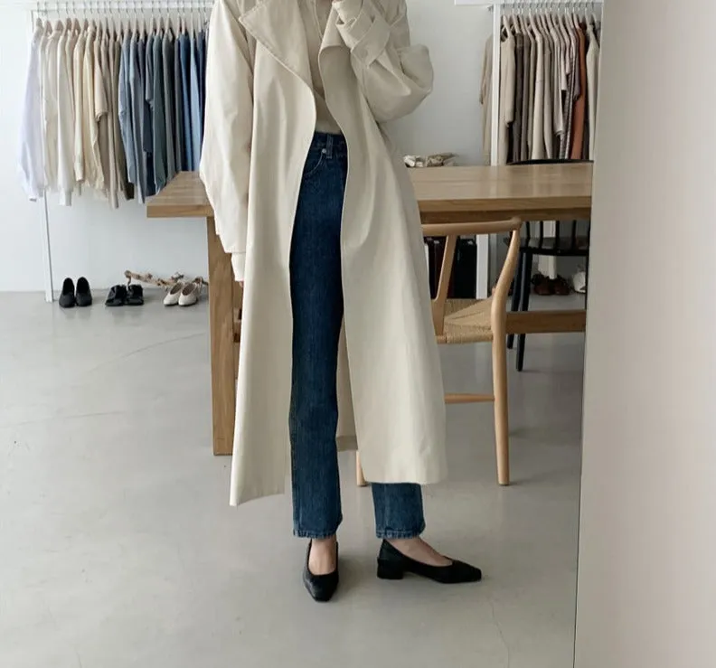 Wjczt Elegant Lapel Oversized Women Trench Coats Long Sleeve Loose Belted Sashes Female Solid Windbreaker 2021 Autumn Winter