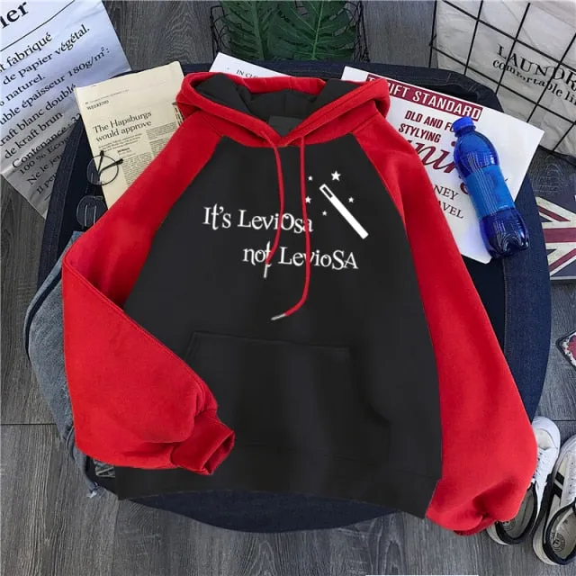 Wjczt Women Hipster Streetwear Sweatshirts 2021 It&#39;s Leviosa Magic Fleece Casual Hoodies Female Autumn Harajuku Tracksuit Brand Hooded