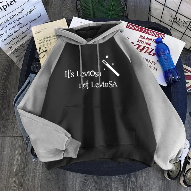 Wjczt Women Hipster Streetwear Sweatshirts 2021 It&#39;s Leviosa Magic Fleece Casual Hoodies Female Autumn Harajuku Tracksuit Brand Hooded