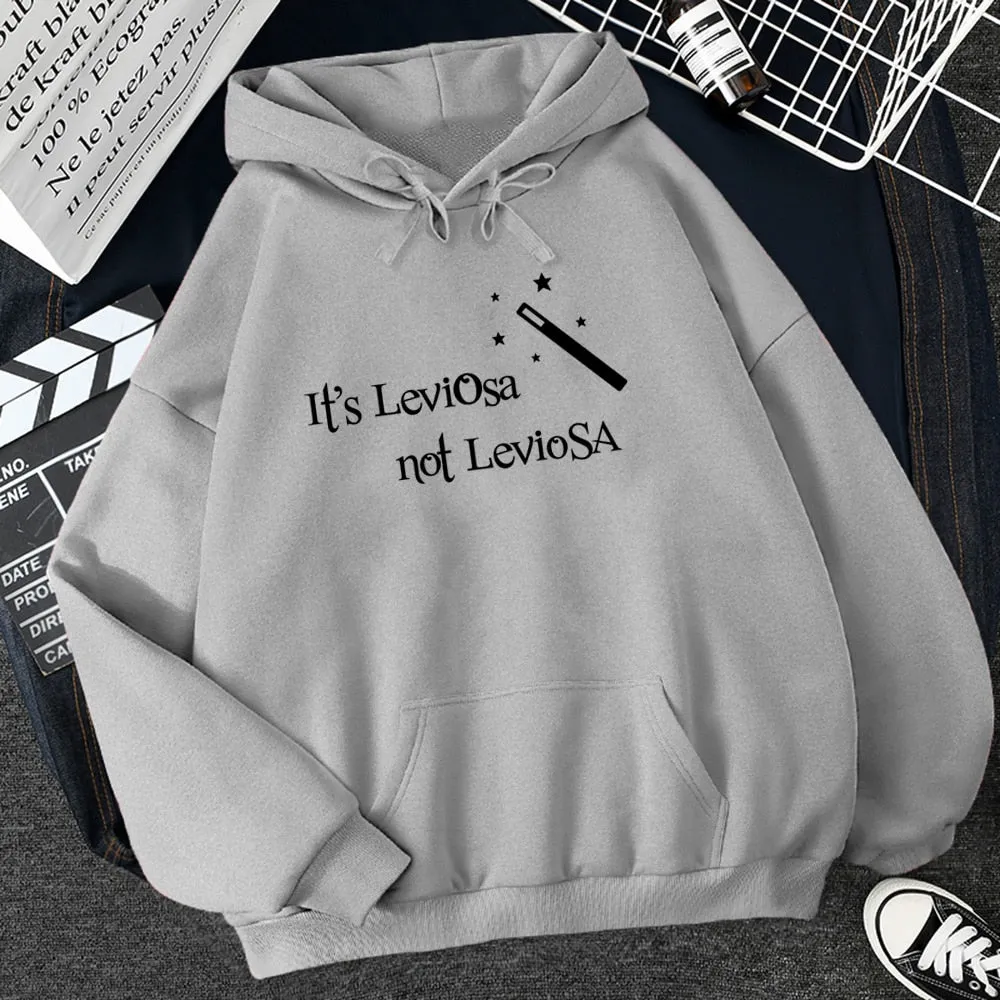 Wjczt Women Hipster Streetwear Sweatshirts 2021 It&#39;s Leviosa Magic Fleece Casual Hoodies Female Autumn Harajuku Tracksuit Brand Hooded