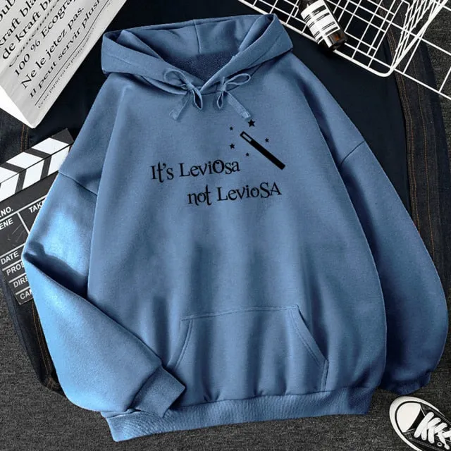 Wjczt Women Hipster Streetwear Sweatshirts 2021 It&#39;s Leviosa Magic Fleece Casual Hoodies Female Autumn Harajuku Tracksuit Brand Hooded