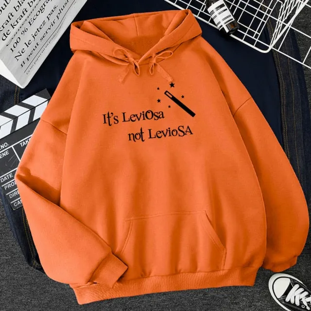 Wjczt Women Hipster Streetwear Sweatshirts 2021 It&#39;s Leviosa Magic Fleece Casual Hoodies Female Autumn Harajuku Tracksuit Brand Hooded