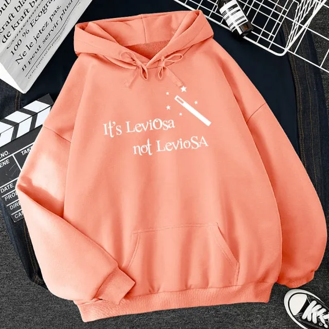 Wjczt Women Hipster Streetwear Sweatshirts 2021 It&#39;s Leviosa Magic Fleece Casual Hoodies Female Autumn Harajuku Tracksuit Brand Hooded