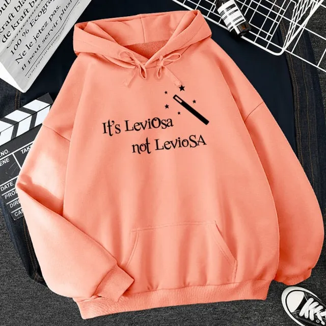 Wjczt Women Hipster Streetwear Sweatshirts 2021 It&#39;s Leviosa Magic Fleece Casual Hoodies Female Autumn Harajuku Tracksuit Brand Hooded