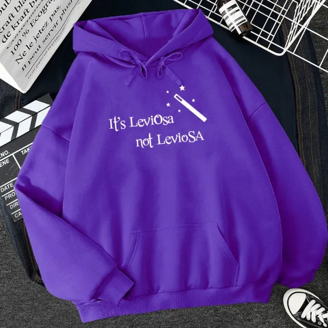 Wjczt Women Hipster Streetwear Sweatshirts 2021 It&#39;s Leviosa Magic Fleece Casual Hoodies Female Autumn Harajuku Tracksuit Brand Hooded