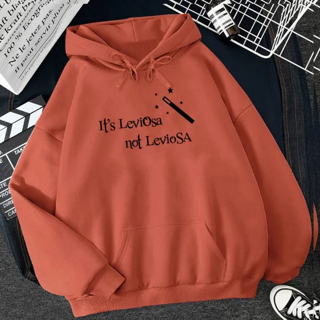 Wjczt Women Hipster Streetwear Sweatshirts 2021 It&#39;s Leviosa Magic Fleece Casual Hoodies Female Autumn Harajuku Tracksuit Brand Hooded