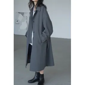 Wjczt Women's Long Trench Coat Single-breasted Casual Belted Waist Women Windbreaker Overcoat Female Cloth Spring Autumn 2022