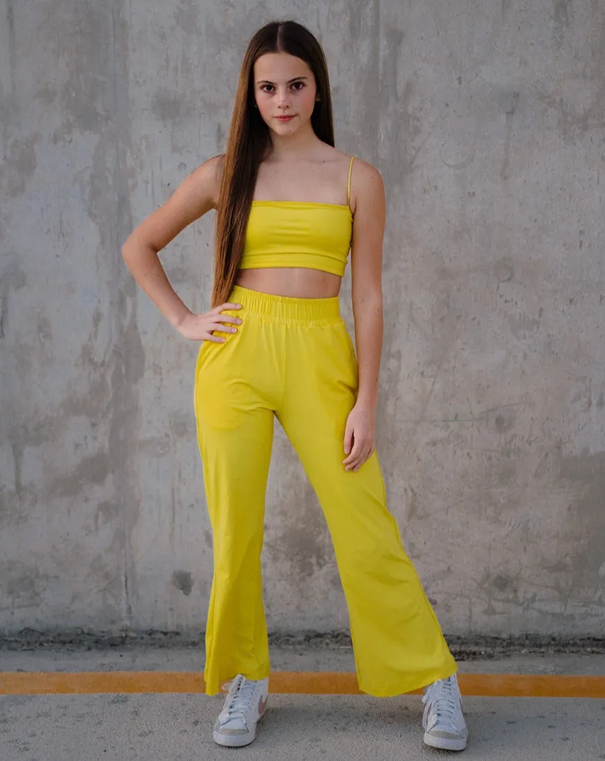 Youth Sunglow Yellow Track Bandeau Top